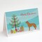 Caroline&#x27;s Treasures Lurcher #2 Christmas Tree Greeting Cards and Envelopes Pack of 8